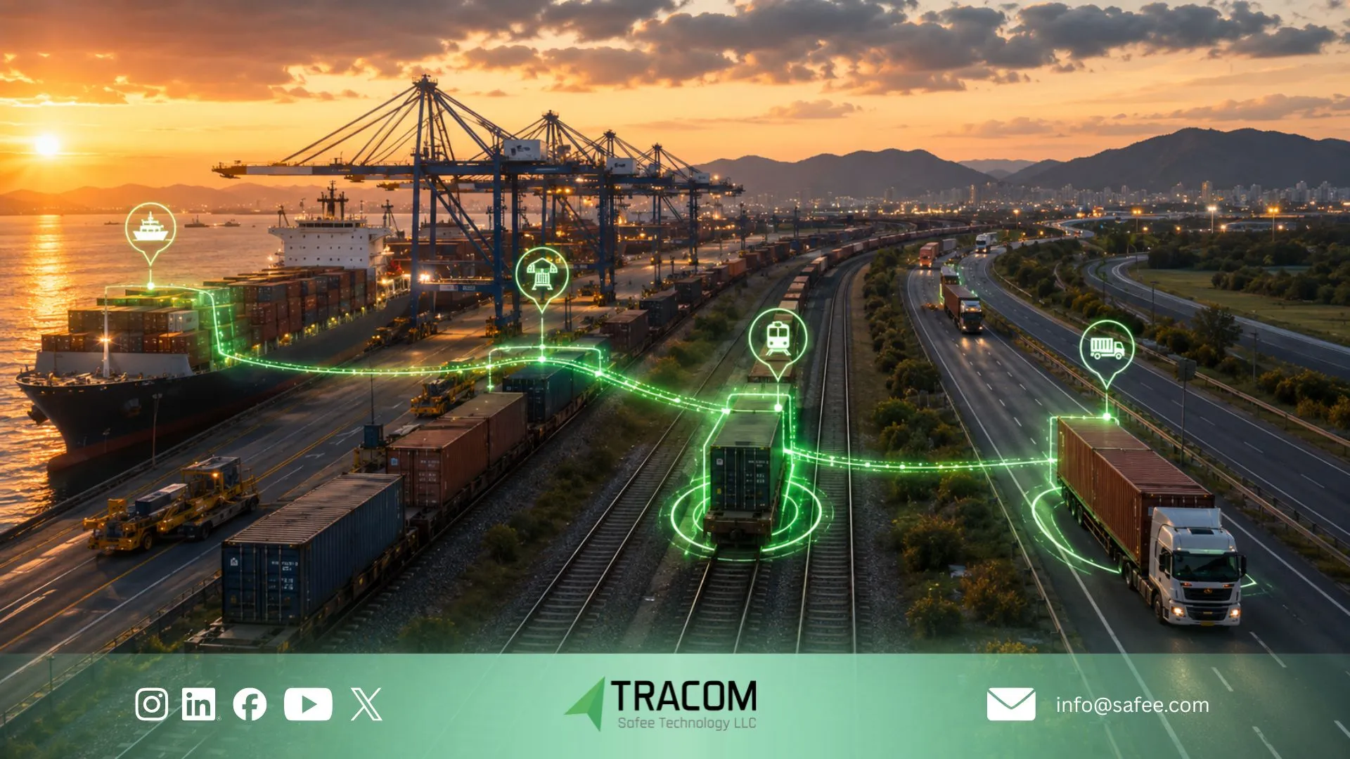 How does Tracom support container tracking?